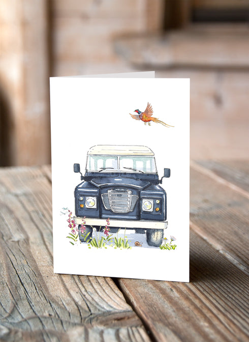 Landy Navy Blue Greeting Card